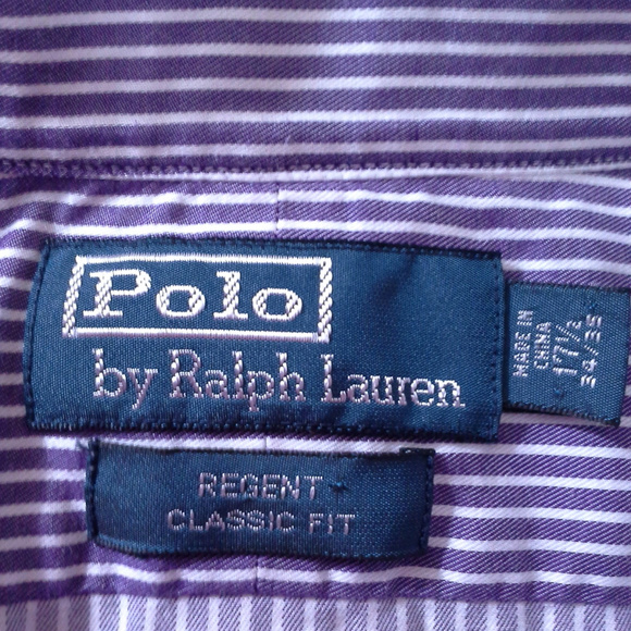 Ralph Lauren POLO by Ralph Lauren REGENT CUSTOM FIT wide collar long sleeve cotton shirt, men's size XL cotton white type Vintage Second Hand main image 1
